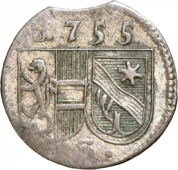 1755, 1 Pfennig - Sigismund von - Principatul Arhiepiscopal de Salzburg