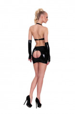 Fustita Latex Decupata Sexy GP DATEX, Negru, S foto