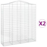 Cumpara ieftin Cosuri gabion arcuite, 2 buc, 200x50x220/240cm, fier galvanizat