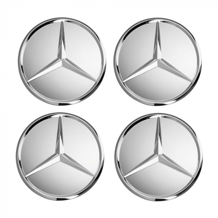 Set 4 x Capac janta Mercedes Benz, argintiu, 75mm