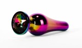X-MEN Secret Shine Metal Butt Plug Rainbow S - Dop Anal Metalic, 9,4 cm