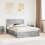Cumpara ieftin Cadru de pat Gri din beton 160 x 200 cm Lemn Ingineresc