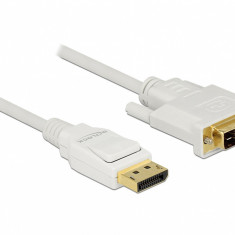 Cablu Displayport 1.2 la DVI 24+1 pini T-T pasiv alb 1m, Delock 83813