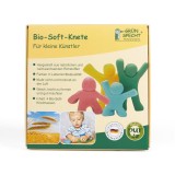 Set Plastilina organica, pentru copii, 2 ani+, la tub, 4 culori, moale, nelipicioasa, usor de modelat, Grunspecht 680-00 Children SafetyCare