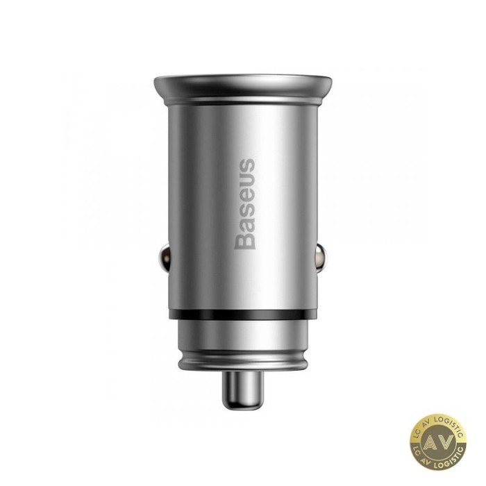 Incarcator Auto Baseus Circular Metal 30W 5A 1 x USB-A - 1 x USB-C Gri