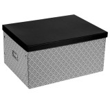 Cutie pentru depozitare, Zola&reg;, din carton, neagra cu model, 40x30x20 cm