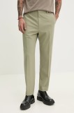 HUGO pantaloni de l&acirc;nă bărbați, culoarea verde, mulata, 50530126