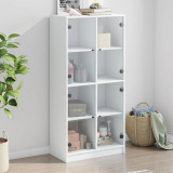 Cumpara ieftin Dulapuri &icirc;nalte cu uși, alb, 68x37x142 cm, lemn prelucrat