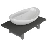 Cumpara ieftin Set mobilier de baie, 2 piese, gri, ceramica