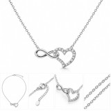 Cumpara ieftin Colier din argint 925 cu inima si infinit din zirconiu - Model Unendliche Liebe