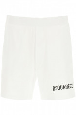 Pantaloni scurti barbat Dsquared2 jersey shorts with logo S74MU0645 S23851 100 Alb foto