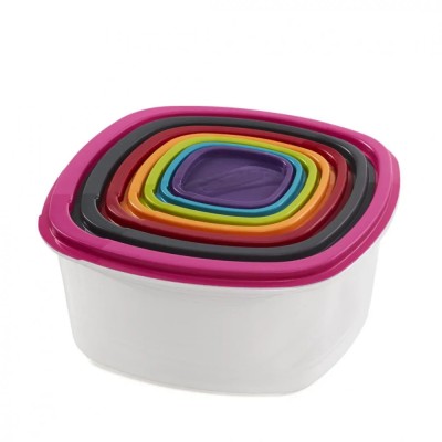 SET 7 CASEROLE PATRATE CU CAPACE,PLASTIC, VANORA HOME foto