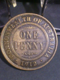 One 1 Penny 1912 Australia, stare VF+ / EF- (poze). Discount conform descrierii [10 - 20 %. Vezi descrierea.]., Australia si Oceania