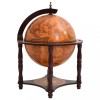 vidaXL Bar Glob Pamantesc Lemn Eucalipt Maro, Suport Sticle Vin, 42x42x57 cm, Elegant, Depozitare Vinuri si Pahare