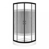 Kerra Xenia Duo Black 80 Cabină Duș Curbată cu Cădiță, Sticlă securizată 4mm, Ușă glisantă, Montaj colț