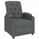 vidaXL Fotoliu rabatabil, gri &icirc;nchis, material textil
