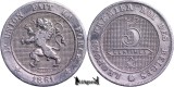 1861, 5 Centimes - Leopold I - Regatul Belgiei, Europa