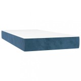 Cumpara ieftin Saltea cu arcuri buzunar, fermitate medie, albastru inchis, 80x200x20 cm, catifea
