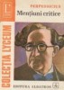 Mentiuni critice (Pagini alese) - Perpessicius, Editura Albatros - Studii literare
