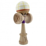 Kendama X Originala, Profesionala,Legendary Glob, Cupe Mari KING SIZE V3, Super Sticky, Gaura in Baza, Rulment Metalic, Ata 55 cm, Alb/Galben/Rosu