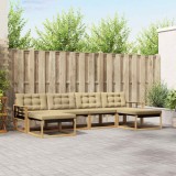 vidaXL Set de canapele de exterior cu pernă 6 pcs Alb și Bej 3388955