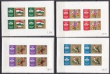 DB1 Ungaria Expo Filatelica Budapesta 1961 4 x MS MNH fond auriu NEDANTELATE, Nestampilat