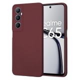 Husa premium din silicon pentru realme c65 - softflex, microfibra, plum red