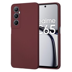 Husa premium din silicon pentru realme c65 - softflex, microfibra, plum red foto
