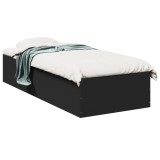 VidaXL Cadru de pat, negru, 90x190 cm, lemn prelucrat 3281064