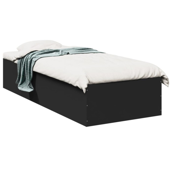 vidaXL Cadru de pat, negru, 90x190 cm, lemn prelucrat 3281064