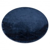 Covor VISCO cerc albastru &icirc;nchis 10 pluș, IMITARE BLANĂ DE IEPURE, cerc 120 cm