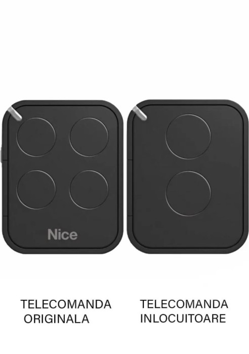 Telecomanda inlocuitoare poarta garaj de doua canale cod saritor 433.92MHz Nice Flo 2 R-E compatibila cu originalul (466)