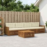 vidaXL Set de canapele de exterior cu pernă 5 pcs Natural și Crem 3382998