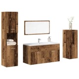 vidaXL Set mobilier de baie, 4 piese, lemn vechi, lemn prelucrat