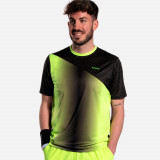 Tricou Respirant Padel PTS500 Galben-Negru Bărbați