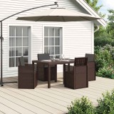 vidaXL Set de masă pentru grădină cu pernă 5 pcs Maro și Antracit PP 3430060