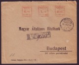 1931 Romania, Plic Banca De Credit Ungara Timisoara francatura mecanica multipla