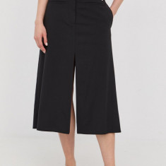 Victoria Beckham fusta de lana culoarea negru, midi, evazati