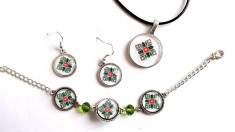 Set bijuterii sticla cu model traditional 32288
