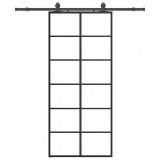 Cumpara ieftin Usa glisanta cu set de feronerie neagra 90x205 cm Sticla ESG