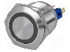 Intrerupator anti-vandalism, ON-ON, &Oslash;22mm, ONPOW - GQ22-11ZE/R/230V