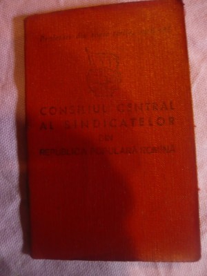 Carnet Membru de Sindicat Iosif Ranghet 1961 foto