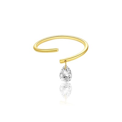 Inel deschis din argint Tear foto