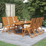 vidaXL Set mobilier de exterior, 7 piese, lemn masiv de acacia, 150-200 cm 41814
