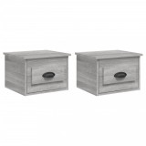 Cumpara ieftin Noptiere de perete, 2 buc., gri sonoma, 41,5x36x28 cm