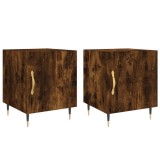 Cumpara ieftin Noptiere, 2 buc., stejar fumuriu, 40x40x50 cm, lemn compozit