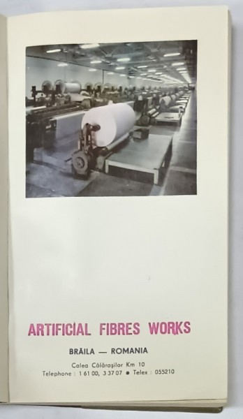 ARTIFICIAL FIBRES WORKS , AGENDA PE ANUL 1982