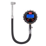 Manometru digital pentru presiunea anvelopelor AMiO, cu furtun flexibil 30 cm, supapa de resetare, afisaj LCD mare, domeniu 0-17 bar / 0-250 PSI