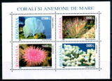 Romania 2001, LP 1570, Corali si anemone de mare (I), bloc, MNH! LP 10,00 lei, Fauna, Nestampilat