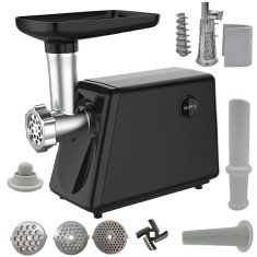 Masina de tocat carne 4 in 1 Motoyama Japan, 3500W, 3 site incluse, accesoriu rosii, carnati, chitele kebe